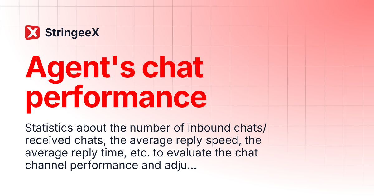 Agent's chat performance | English | StringeeX