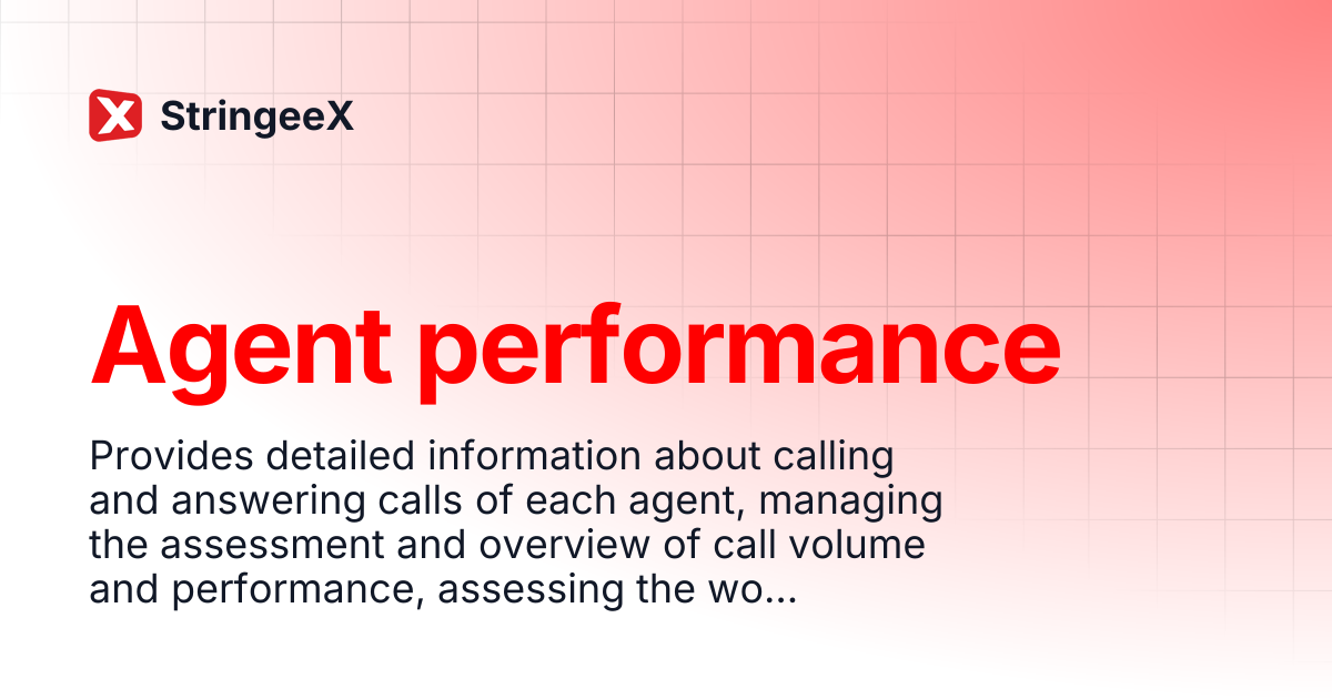 Agent performance | English | StringeeX